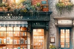 Vintage Bookstore Scene, Miniature Shop Illustrations Product Image 5