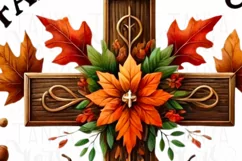Fall for Jesus He Never Leaves Png, Christian Cross Product Image 4