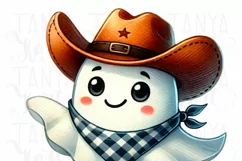 Boo Haw, Country Halloween Cowboy Ghost Shirt Product Image 5