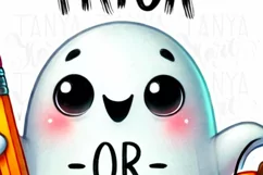 Retro Halloween Trick or Teach PNG Sublimation Design, Funny Product Image 4