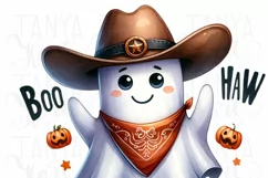 Boo Haw PNG for Halloween Sublimation, Cowboy Ghost Product Image 4