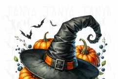 Witch Hat PNG Digital Print, Halloween Watercolor Product Image 3