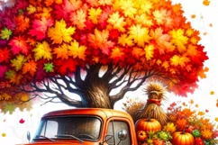 Autumn Truck PNG Digital Prints, Sublimation Print, Crafting Product Image 5