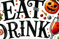 Eat, Drink, and Be Scary Halloween PNG, Digital Crafting Product Image 5