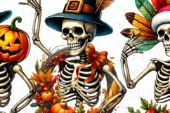 Happy Hallothanksmas Skeletons, Funny PNG Digital Downloads Product Image 4