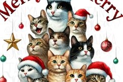 Catmas Sublimation Print, Transparent PNG Design for POD Product Image 5