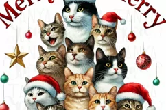 Catmas Sublimation Print, Transparent PNG Design for POD Product Image 5