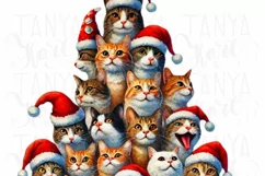 Merry Catmas PNG Designs for Crafting, Cute Cats Digital Product Image 5