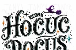 Hocus Pocus, Retro Halloween PNG Design for Diy T-Shirts Product Image 4