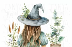 Gardening Witch PNG, Digital Prints, Mystical Artwork, Plant Product Image 5