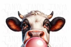Cow Bubble Gum Art: Transparent PNG Digital Download Product Image 5