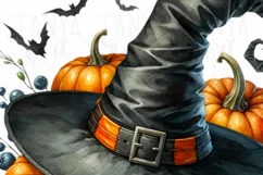 Witch Hat PNG Digital Print, Halloween Watercolor Product Image 4