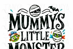 Mummy's Little Monster, Retro Halloween PNG, Digital Print Product Image 4