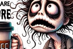Nightmare Before Coffee PNG, Watercolor Spooky Coffee Vibes Product Image 4