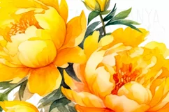 Yellow Peonies PNG Digital Download Botanical Floral Sticker Product Image 5