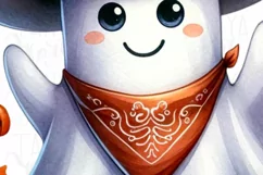 Boo Haw PNG for Halloween Sublimation, Cowboy Ghost Product Image 5
