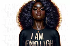 I Am Enough, Digital Wall Art, Stickers, Black Woman Pngs Product Image 6