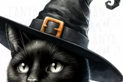 Halloween Black Cat PNG Design, Digital Crafting File Product Image 4