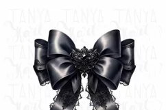 Coquette Aesthetic Bow PNG, Vintage Retro Halloween Digital Product Image 4