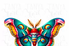 Moth Shirt Sublimation Design,Luna Moth PNG Digital Download Product Image 4