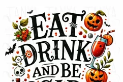 Eat, Drink, and Be Scary Halloween PNG, Digital Crafting Product Image 4
