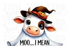 Moo I Mean Boo, Halloween Shirt PNG,Instant Digital Download Product Image 4