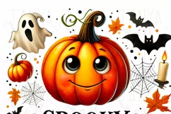 Retro Halloween PNG, Spooky Vibes Shirt Design, Fall Pumpkin Product Image 4
