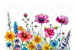 Watercolor Floral Wildflower Bouquet Sublimation Design Product Image 5