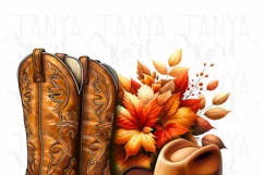 Cowboy Autumn Sublimation Prints, Western PNG Designs Product Image 4