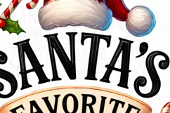 Santa's Favorite Retro Christmas PNG Digital Print for Card Product Image 5