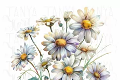 Daisy Floral Digital Downloads, Tshirt Design PNG Product Image 5