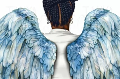 Black Woman with Wings, Digital Download, Ready to Press PNG Product Image 5