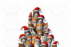 Merry Catmas PNG Designs for Crafting, Cute Cats Digital Product Image 4