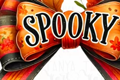 Spooky Mama PNG, Fall Girly Shirt Design, Coquette Bow Product Image 5
