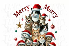 Catmas Sublimation Print, Transparent PNG Design for POD Product Image 4