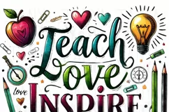 Teacher Gift: Teach Love Inspire, Motivational Quote Product Image 5