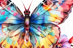 Watercolor Butterfly and Flower PNG Designs Instant Digital Product Image 5