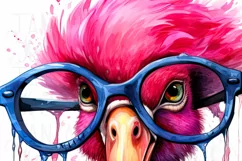 Flamingo Glasses Sublimation Design-Pink Flamingo Watercolor Product Image 5