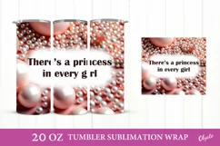 Pink Tumbler Wrap. Girly Tumbler Sublimation Wrap Product Image 1