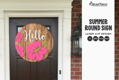 Round Welcome Sign Laser Cut Design | Summer Sign Product Image 1