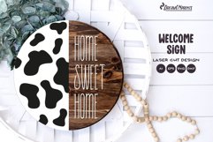 Welcome Sign Laser Cut Design | Cow Farmhouse Sign Product Image 1
