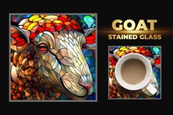 Goat Stained Glass Square Coaster Product Image 1
