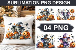 Halloween Elephant - Pillow Sublimation PNG Design Product Image 1