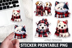 Christmas Dog Sticker Printable | Christmas High Quality PNG Product Image 1