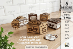 Daily Mood Coasters Bundle Laser Cut. Drink Coaster SVG Product Image 1