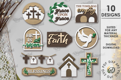 Christian Tiered Tray Decor Bundle Lasercut. Religious Decor Product Image 1