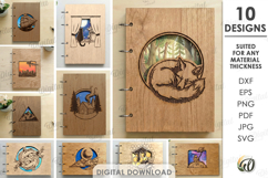3D Notebook Covers Bundle Laser Cut. Notebook Binder SVG Product Image 1