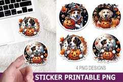 Halloween Dog Sticker Printable | High Quality 300 Dpi Product Image 1