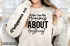 Do Not Be Anxious about - Christian Sleeve T-Shirt Design Product Image 3