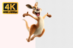 Cheerful Kangaroo Transparent PNG Product Image 1